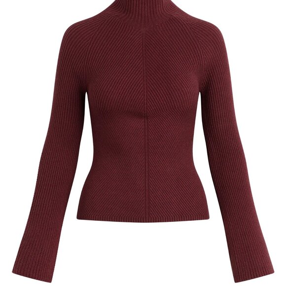 Joe's Jeans The Palmer Turtleneck Sweater in Vineyard Wine - Picture 4 of 7